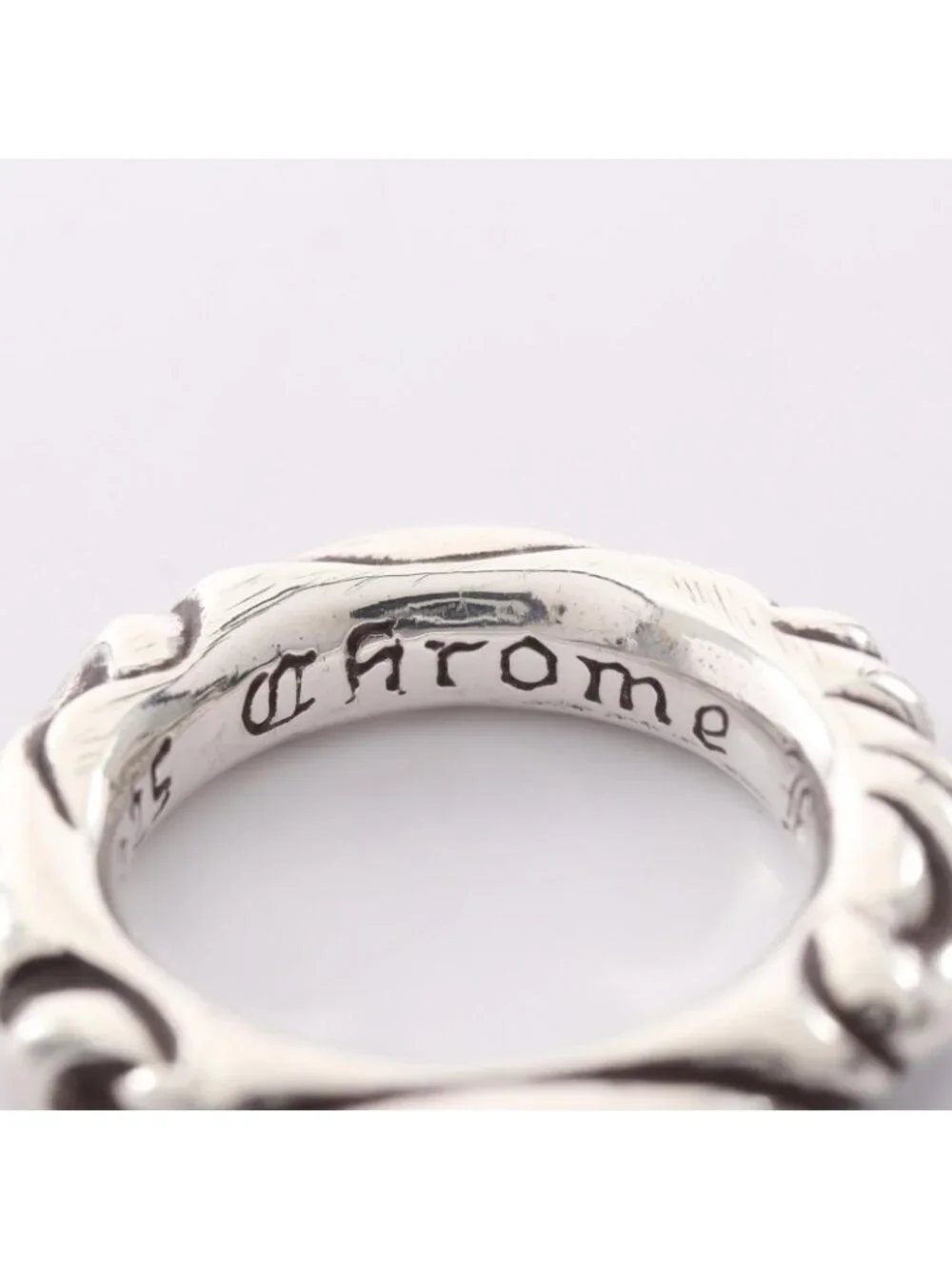 Chrome Hearts Ring Scroll Band 925 Sterling Silver